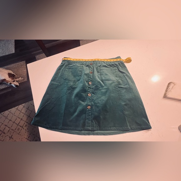 Torrid Mini Corduroy Button-Front Skirt Green size 2 - Picture 9 of 10